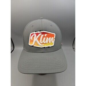 Klim Script Hat Cap Snapback Light Gray 3D Embroidered Logo OSFM